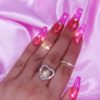 pink jelly press ons